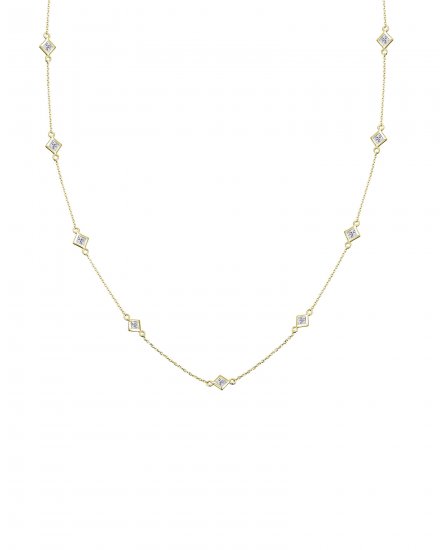 PRINCESS CUT DIAMOND BY THE YARD NECKLACE (TN398)