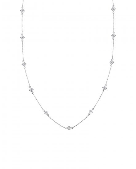 PRINCESS CUT DIAMOND BY THE YARD NECKLACE (TN398)