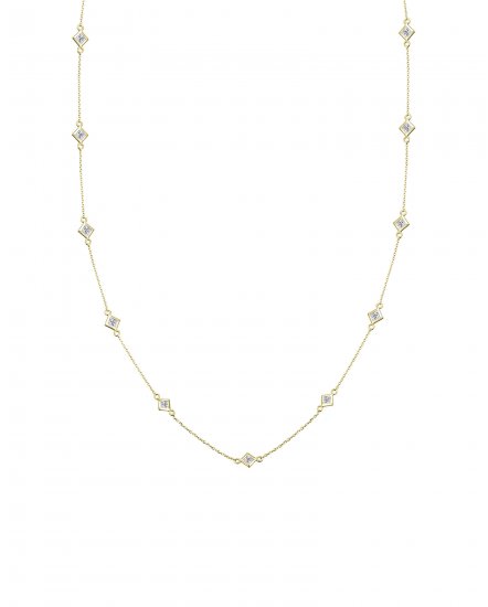 PRINCESS CUT DIAMOND BY THE YARD NECKLACE (TN398)