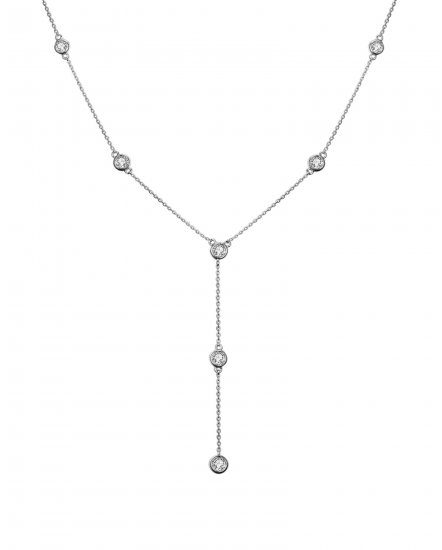 DIAMOND BY THE YARD DANGLE DROP NECKLACE (TN416)