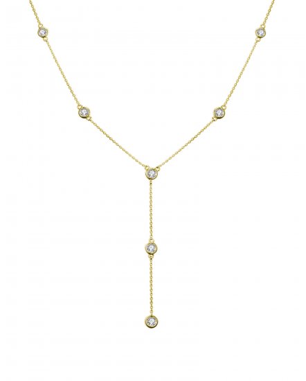 DIAMOND BY THE YARD DANGLE DROP NECKLACE (TN416)