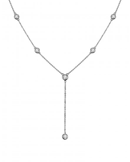 DIAMOND BY THE YARD DANGLE DROP NECKLACE (TN417)
