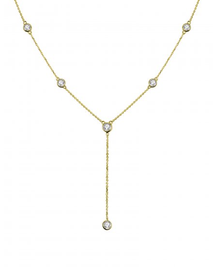 DIAMOND BY THE YARD DANGLE DROP NECKLACE (TN417)