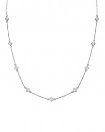 PRINCESS CUT DIAMOND BY THE YARD NECKLACE (TN419)