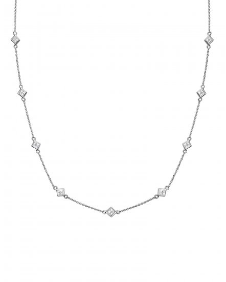 PRINCESS CUT DIAMOND BY THE YARD NECKLACE (TN419)