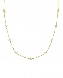PRINCESS CUT DIAMOND BY THE YARD NECKLACE (TN419)