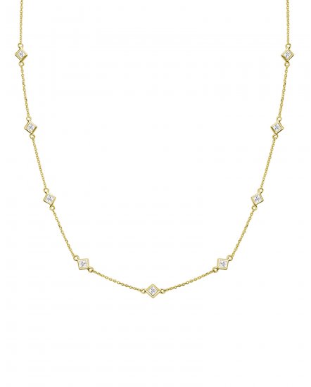 PRINCESS CUT DIAMOND BY THE YARD NECKLACE (TN419)