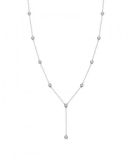 DIAMOND BY THE YARD DANGLE DROP NECKLACE (TN424)