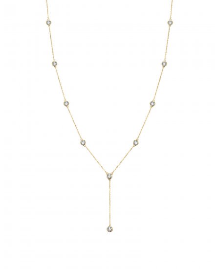 DIAMOND BY THE YARD DANGLE DROP NECKLACE (TN424)
