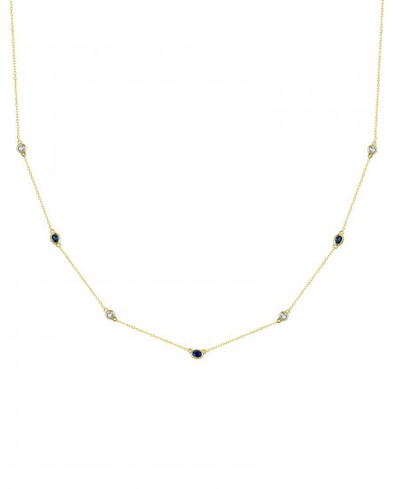 SAPPHIRE DIAMOND BY THE YARD NECKLACE (TN459)