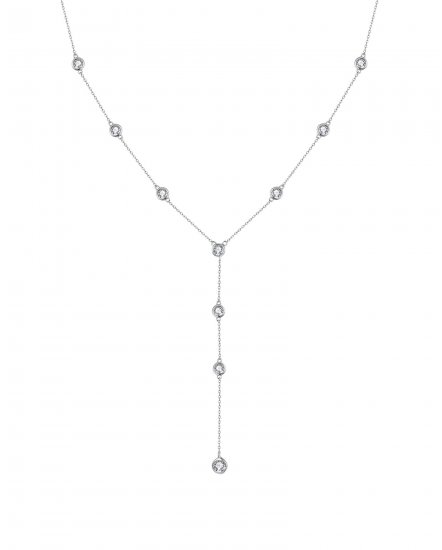 DIAMOND BY THE YARD DANGLE DROP NECKLACE (TN464)