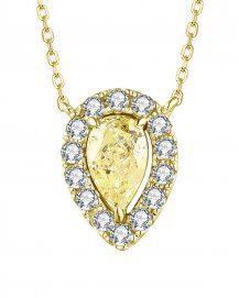 MULTI TONE PEAR DIAMOND NECKLACE (TN509)
