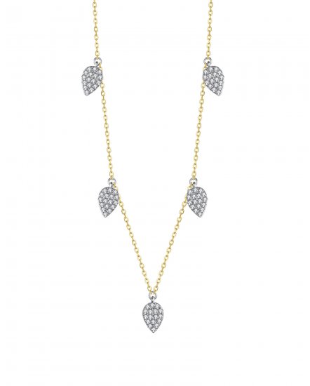 PEAR STYLE DIAMOND DANGLE NECKLACE (TN522)