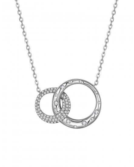 DOUBLE ROUND INTER LINKED STYLE DIAMOND NECKLACE (TN527)