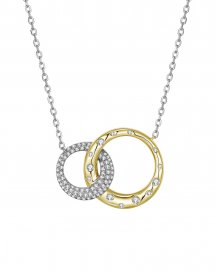 DOUBLE ROUND INTER LINKED STYLE DIAMOND NECKLACE (TN527)