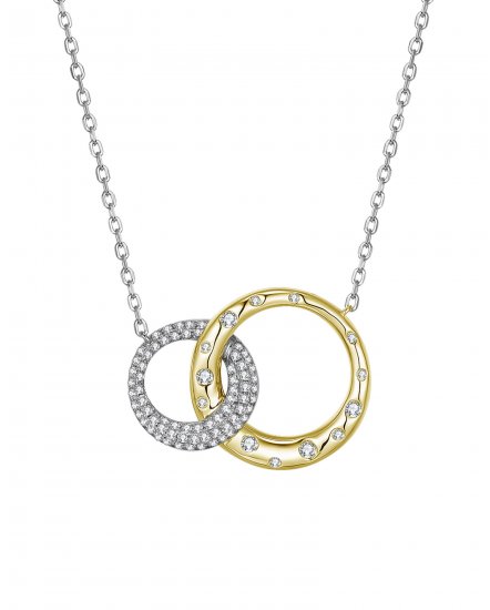 DOUBLE ROUND INTER LINKED STYLE DIAMOND NECKLACE (TN527)