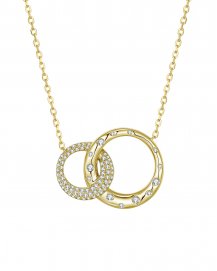 DOUBLE ROUND INTER LINKED STYLE DIAMOND NECKLACE (TN527)