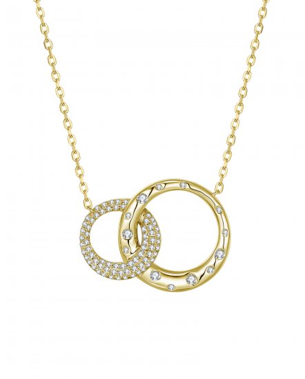 DOUBLE ROUND INTER LINKED STYLE DIAMOND NECKLACE (TN527)