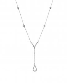 V STYLE DIAMOND DANGLE DROP NECKLACE (TN574)