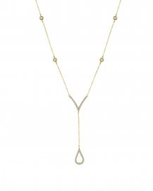 V STYLE DIAMOND DANGLE DROP NECKLACE (TN574)