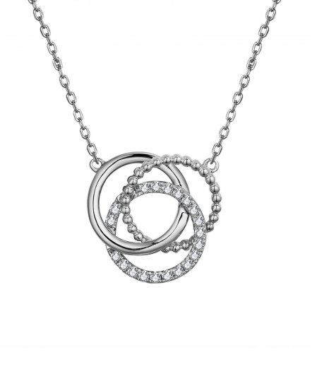 ROUND SHAPE INTER LINKED STYLE DIAMOND NECKLACE (TN639)