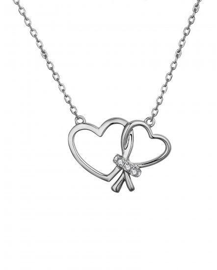 HEART SHAPE INTER LINKED DIAMOND NECKLACE (TN666)