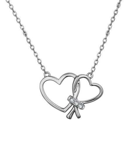 HEART SHAPE INTER LINKED DIAMOND NECKLACE (TN666)