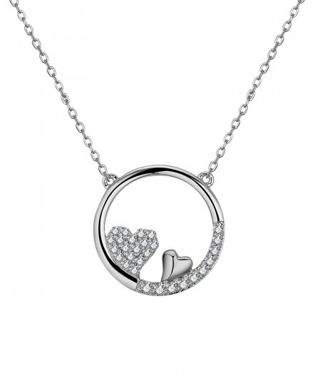 HEART SHAPE ROUND DIAMOND NECKLACE (TN733)