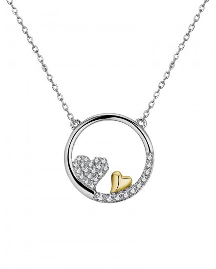 HEART SHAPE ROUND DIAMOND NECKLACE (TN733)