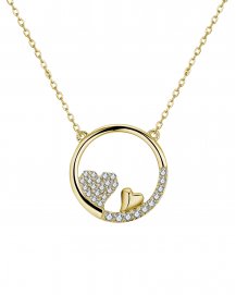 HEART SHAPE ROUND DIAMOND NECKLACE (TN733)