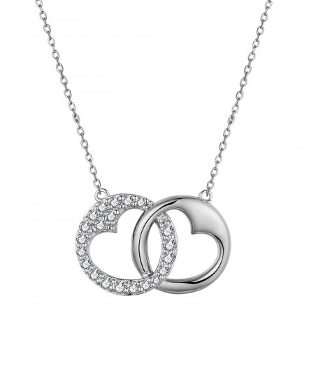 HEART SHAPE INTER LINKED DIAMOND NECKLACE (TN756)