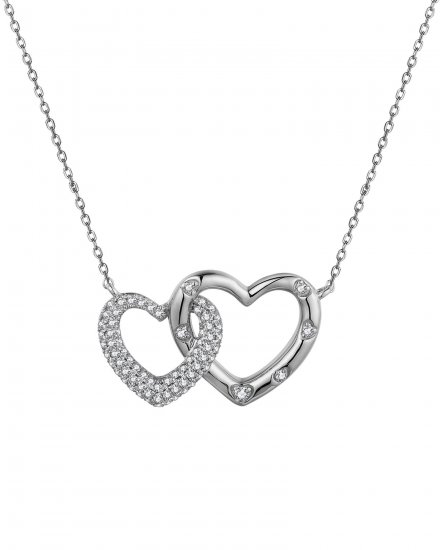 HEART SHAPE INTER LINKED DIAMOND NECKLACE (TN771)