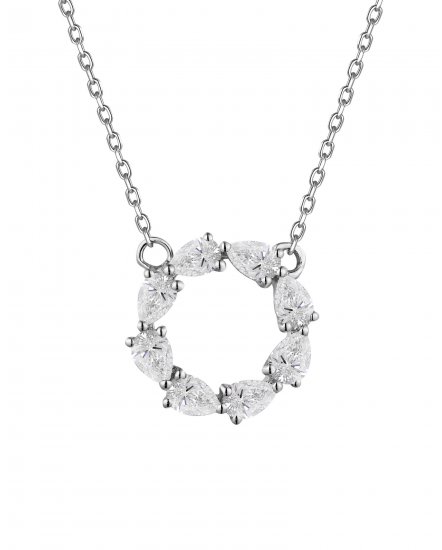 ROUND SHAPE PEAR DIAMOND NECKLACE (TN793)