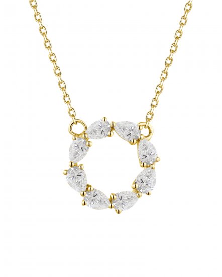 ROUND SHAPE PEAR DIAMOND NECKLACE (TN793)