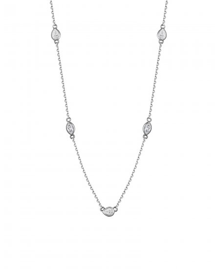 PEAR MARQUISE DIAMOND BY THE YARD NECKLACE (TN809)
