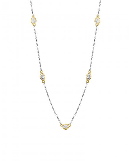 PEAR MARQUISE DIAMOND BY THE YARD NECKLACE (TN809)