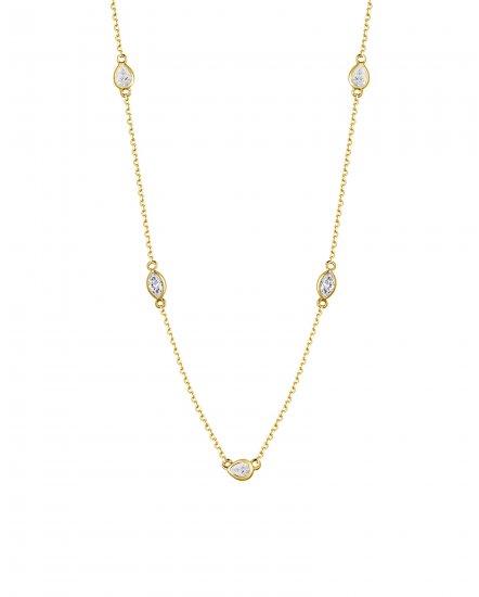 PEAR MARQUISE DIAMOND BY THE YARD NECKLACE (TN809)