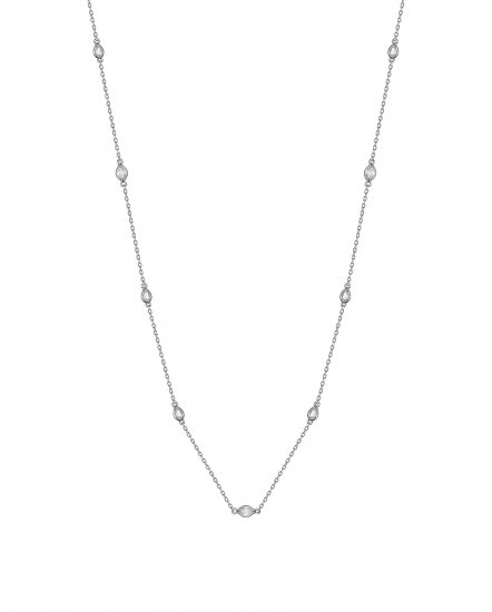PEAR MARQUISE DIAMOND BY THE YARD NECKLACE (TN823)