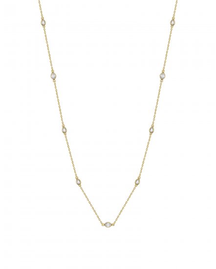 PEAR MARQUISE DIAMOND BY THE YARD NECKLACE (TN823)