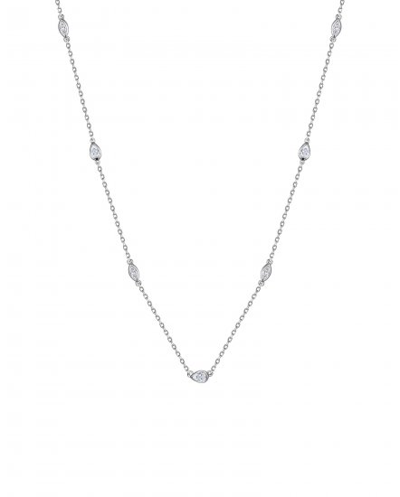 PEAR MARQUISE DIAMOND BY THE YARD NECKLACE (TN826)
