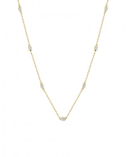 PEAR MARQUISE DIAMOND BY THE YARD NECKLACE (TN826)