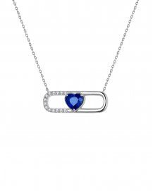 OPEN BAR SAPPHIRE DIAMOND NECKLACE (TN867)