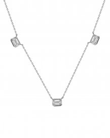 EMERALD CUT DIAMOND BY THE YARD NECKLACE (TN884)