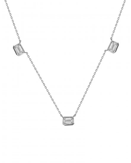 EMERALD CUT DIAMOND BY THE YARD NECKLACE (TN884)