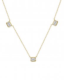 EMERALD CUT DIAMOND BY THE YARD NECKLACE (TN884)