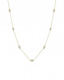 EMERALD CUT OVAL DIAMOND BY THE YARD NECKLACE (TN953)