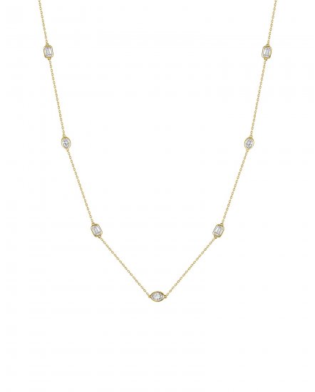 EMERALD CUT OVAL DIAMOND BY THE YARD NECKLACE (TN953)