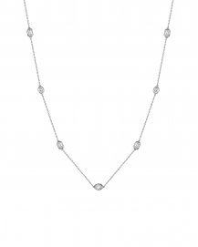 EMERALD CUT OVAL DIAMOND BY THE YARD NECKLACE (TN953)