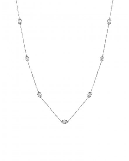 EMERALD CUT OVAL DIAMOND BY THE YARD NECKLACE (TN953)