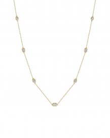 EMERALD CUT OVAL DIAMOND BY THE YARD NECKLACE (TN954)